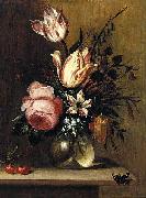 Hans Bollongier Flowers in a Vase oil